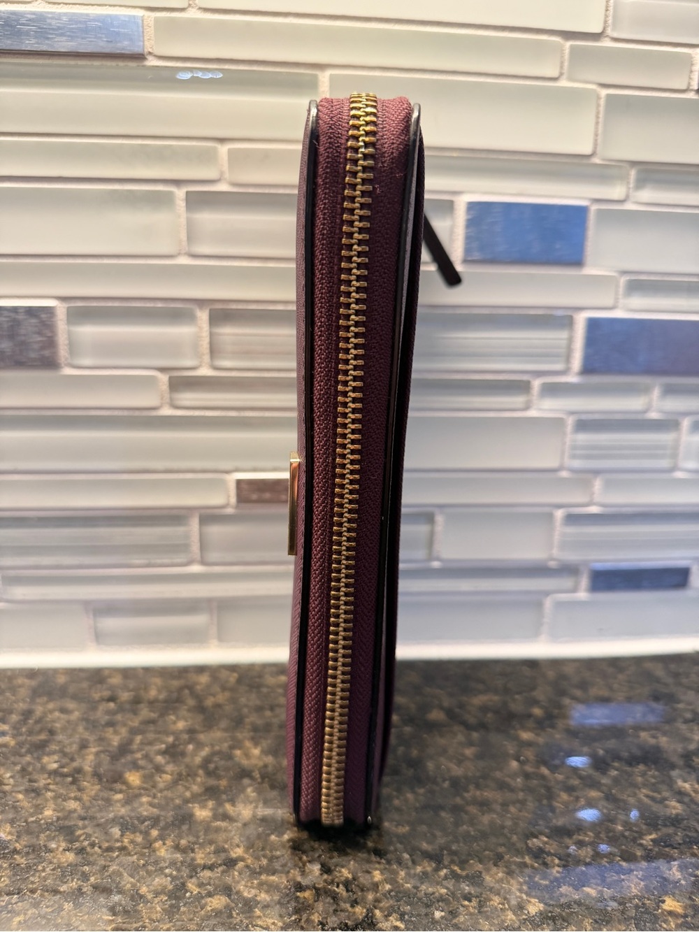 Kate Spade Continental Wallet Neda Laurel Way Saffiano in Deep Plum - Picture 8 of 10